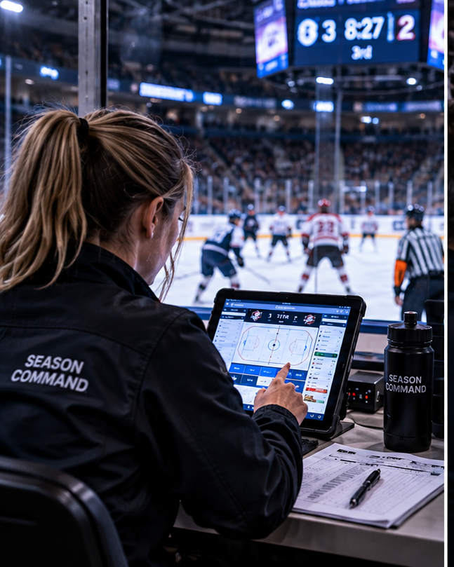 Digital game-day operations at a hockey arena